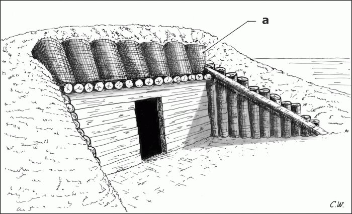 gabions and timber revetments